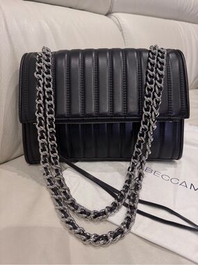 [NWT] Rebecca Minkoff - Quilted Black Leather Chain Shoulder Bag